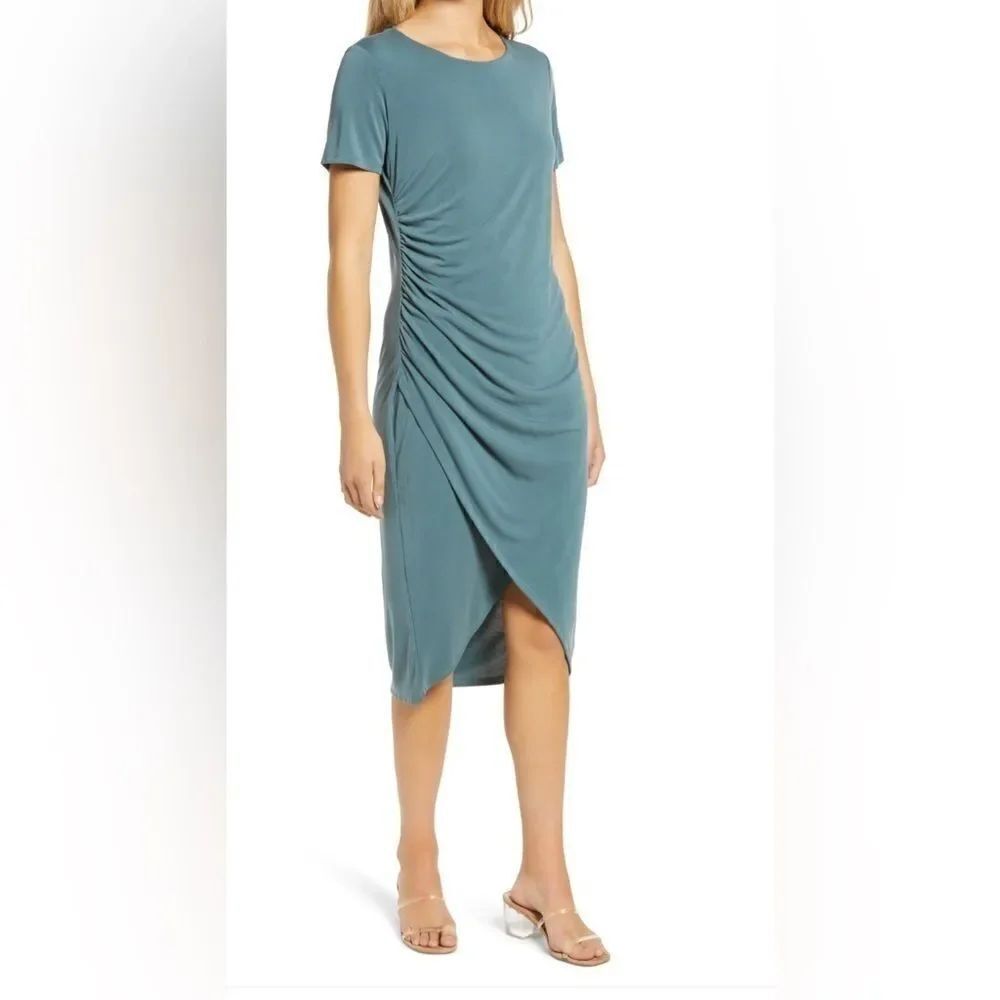 Women's Chelsea28 Side Ruched Jersey Dress Blue Sea  Size XS